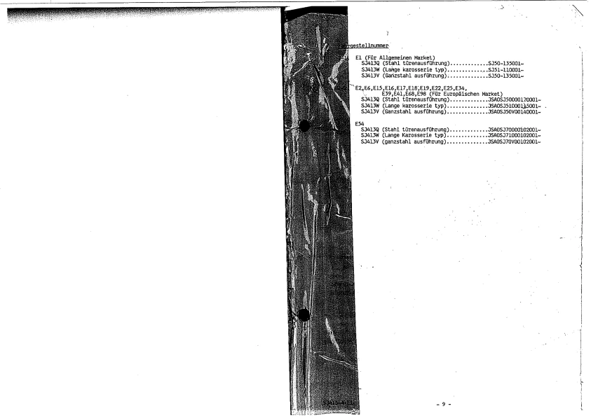Первая доступная страница каталога SJ413-4: немецкое предисловие и номера шасси