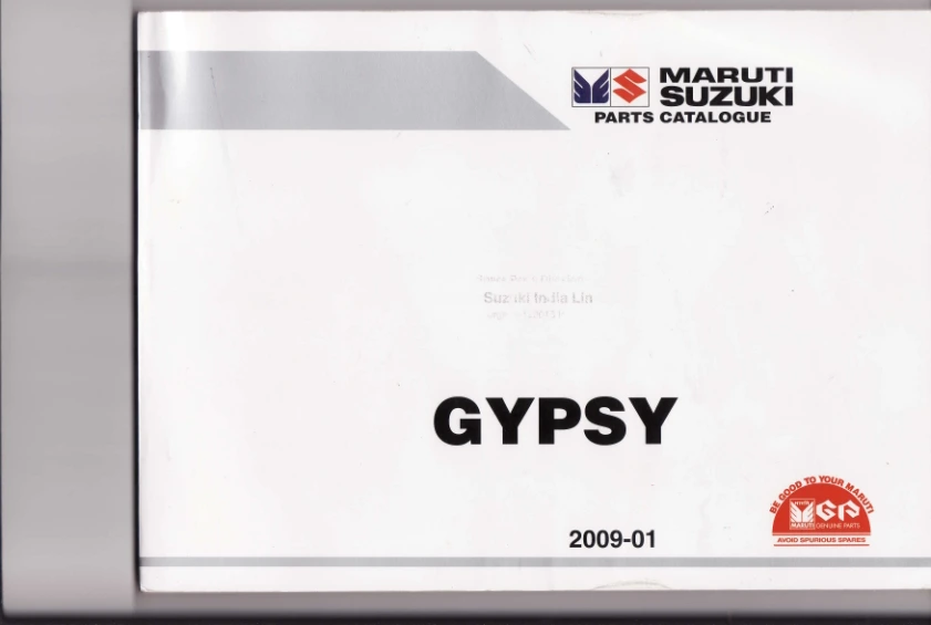Обложка Maruti Suzuki Gypsy Parts Catalogue, 2009-01