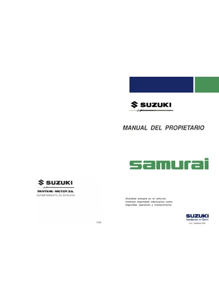 Manual del propietario Samurai, Santana, 1995