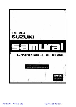 Supplementary Service Manual 1990–1994